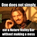 eating a nature valley bar