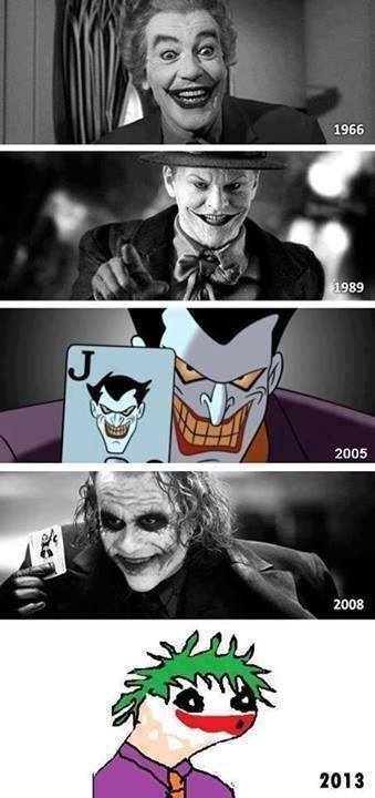 the evolution of joker - meme