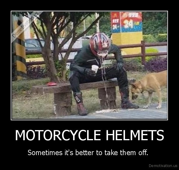helmets dont need to stay on - meme