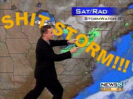 Today will have high risks of SHIT STORMS - meme