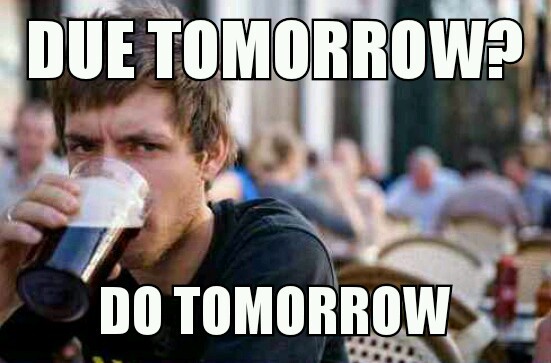 i always do it tomorrow - meme