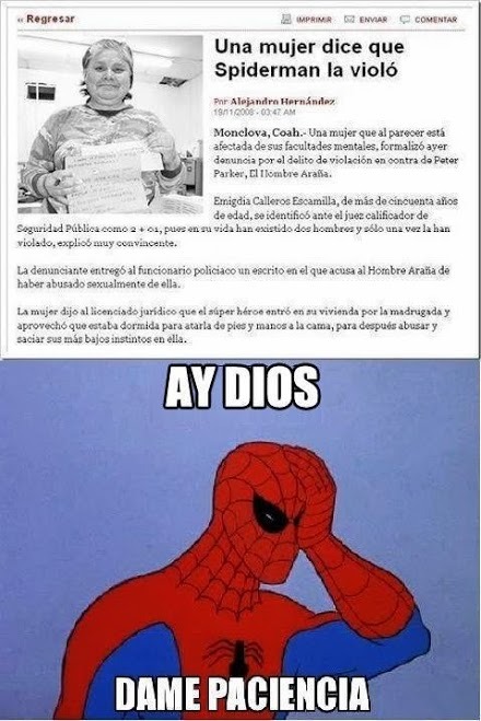 Spiderman violador??? WTF - meme