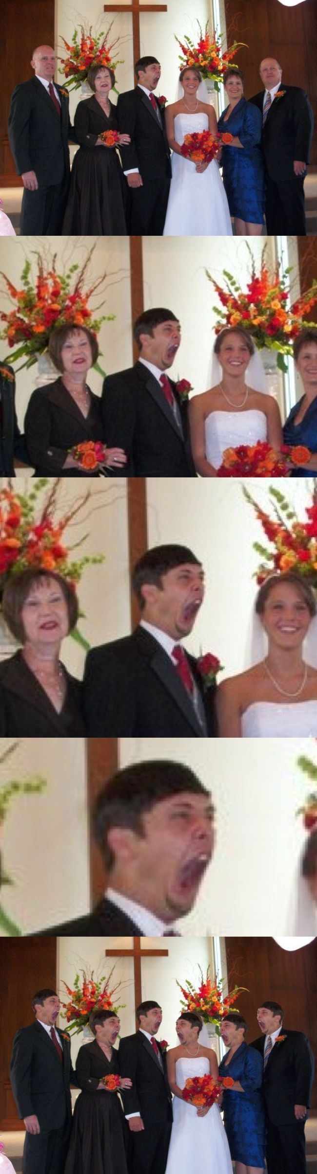 I saw this picture of my friend at his wedding. I had no choice. - meme