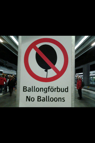 on a swedish subway, you are not allowed to have ballons! - meme