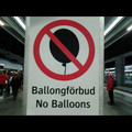 on a swedish subway, you are not allowed to have ballons!