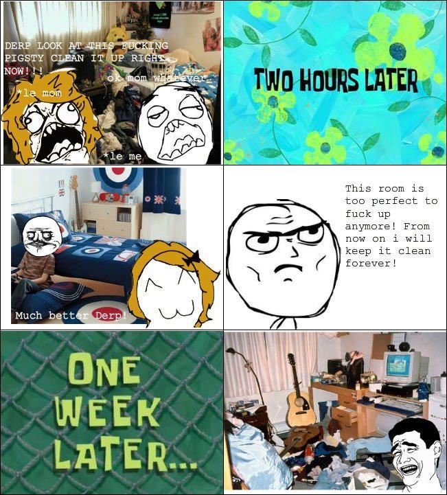 boy's rooms never stays clean. - meme