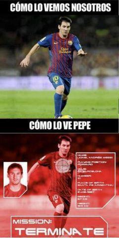 Messi vs. pepe - meme