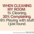 Cleaning my room
