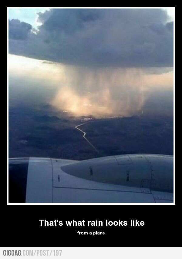 what rain looks like from and airplane - meme