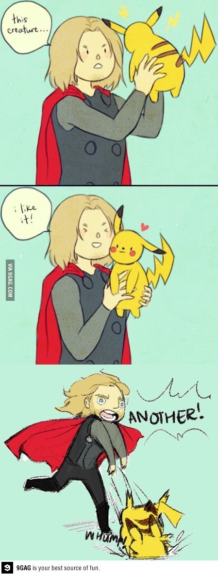 Thor meets Pikachu - meme