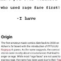 Origin of rage faces