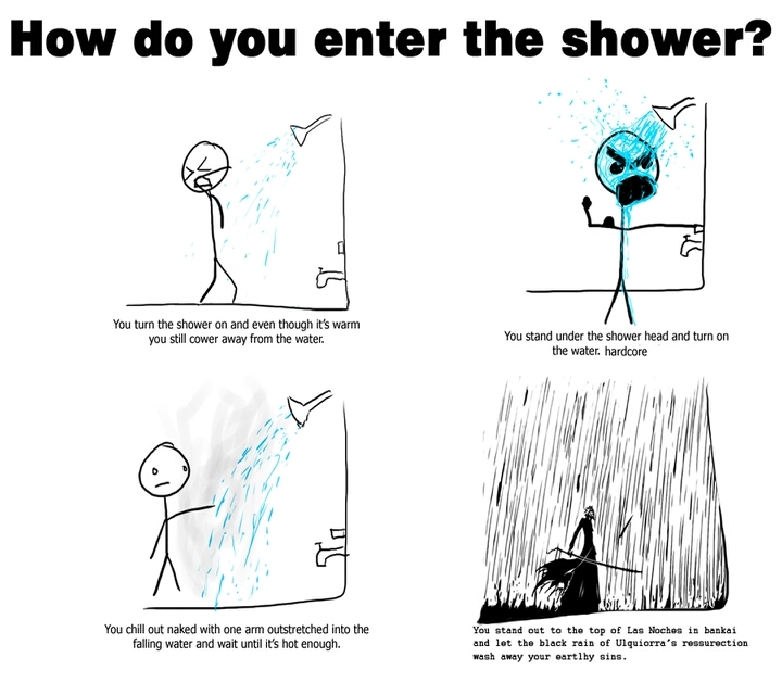 Showering liek a baus - meme