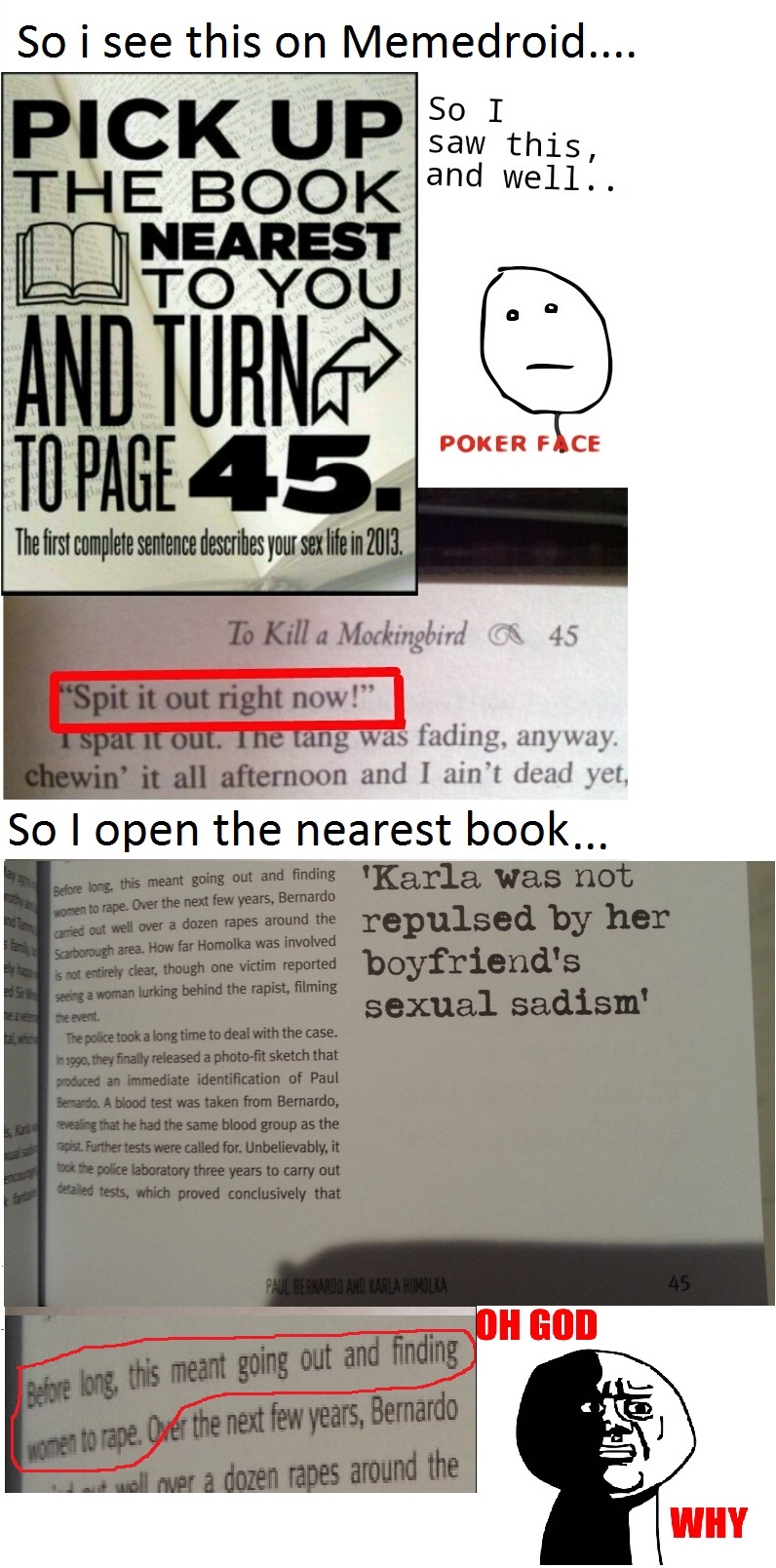 Serves me right for having a book about serial killers... - meme