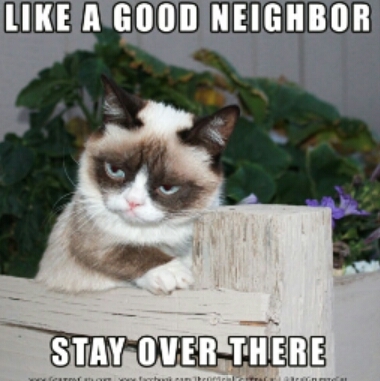 I hate neighbors - meme