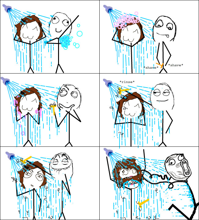The day showering together stopped being romantic - meme