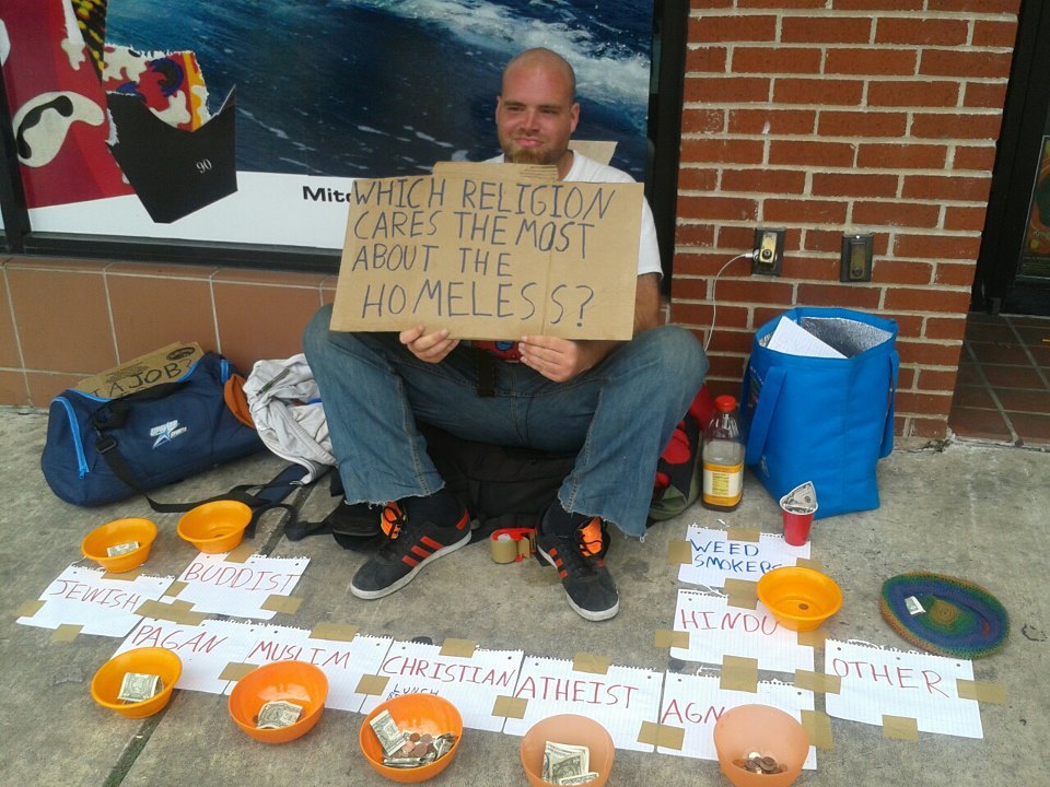 Homeless man stupid and smart