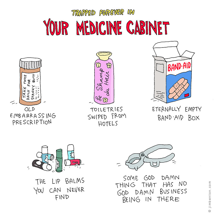 Trapped in medicine cabinet - meme