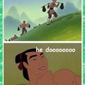 first hald of the movie he was falling for boy mulan