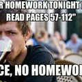 no homework at all