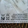 Instructions for washing my t-shirt.
