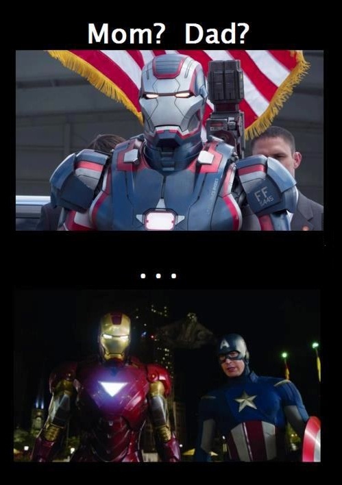 Iron Man and captain america have a baby - meme