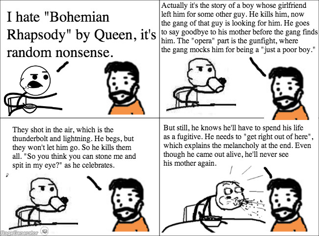 Bohemian Rhapsody explained (taken from Reddit about a week ago) - meme