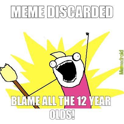 Blame ALL the 12 year olds - meme