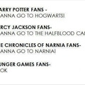 Harry Potter, Percy Jackson, Narnia and The Hunger Games