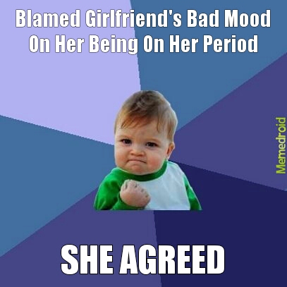 Blamed GF on her period - meme
