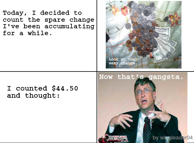 Bill Gates says, lol, n00b - meme