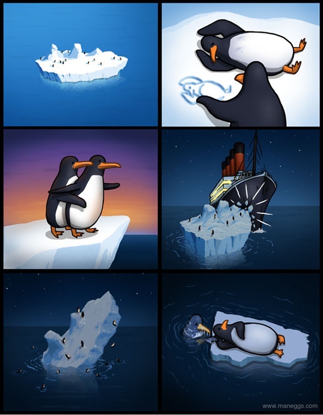 Hahaha titanic acabando com os pinguins como sempre! - meme