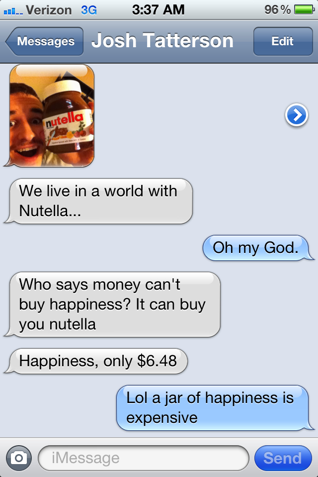 Nutella: a jar of happiness. - meme
