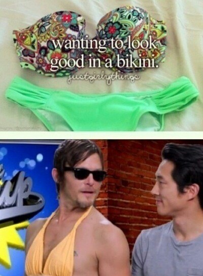 Even in a bikini Daryl is still a badass - meme