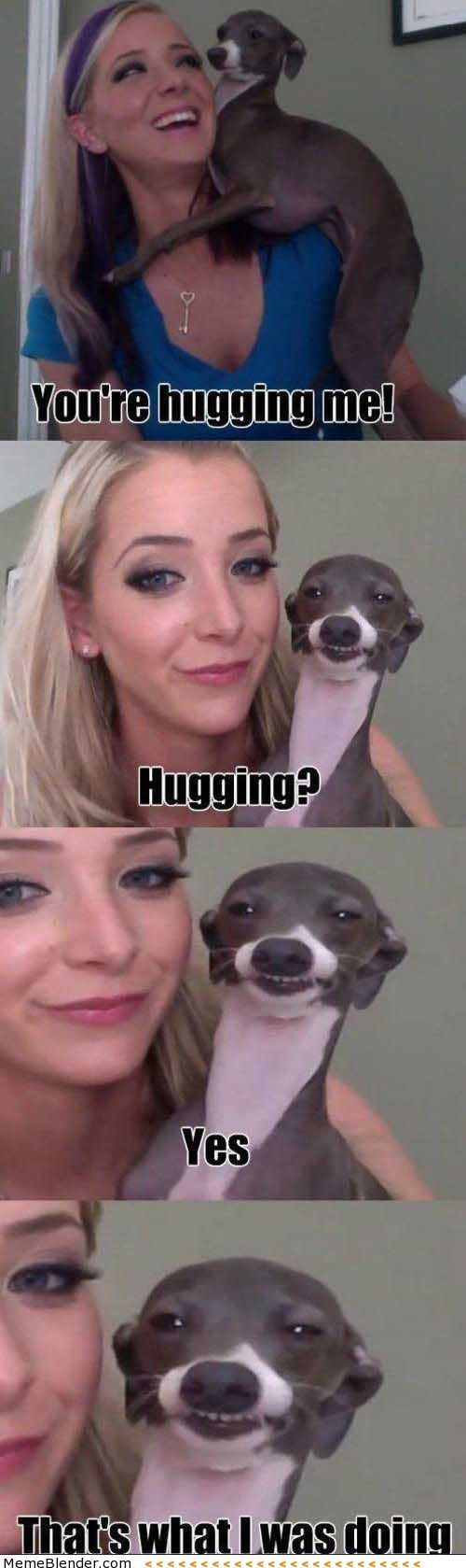 Hugging. - meme