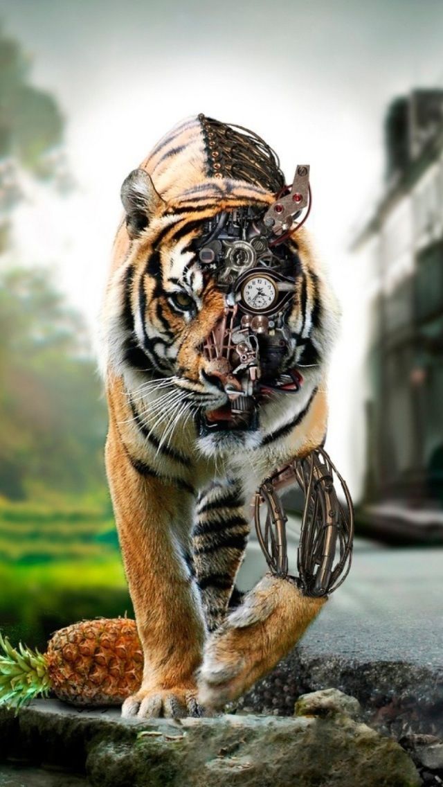 Awesome picture of a cyborg tiger.  - meme
