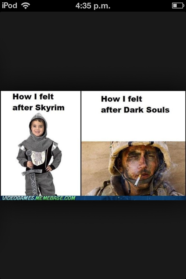 Skyrim vs Dark Souls - meme