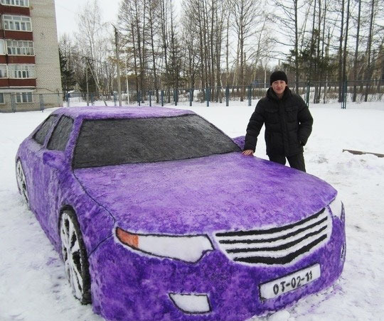 Snowy car..!! - meme