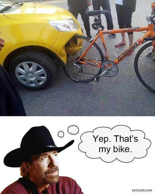 The bike wielded by Chuck Norris himself - meme