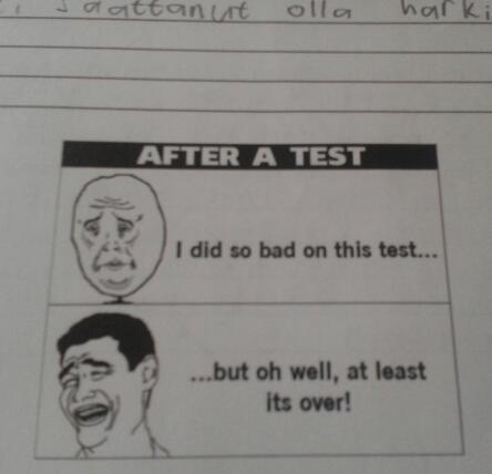 My history teacher added this to the end of the test - meme