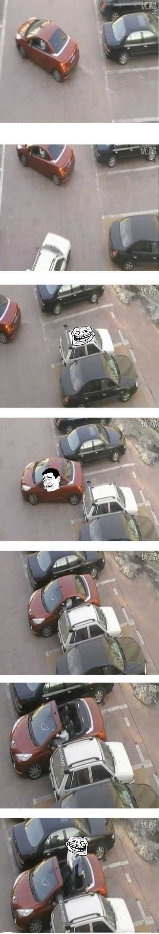 Parking troll - meme