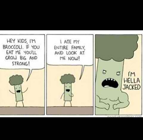 I actually like broccoli... - meme