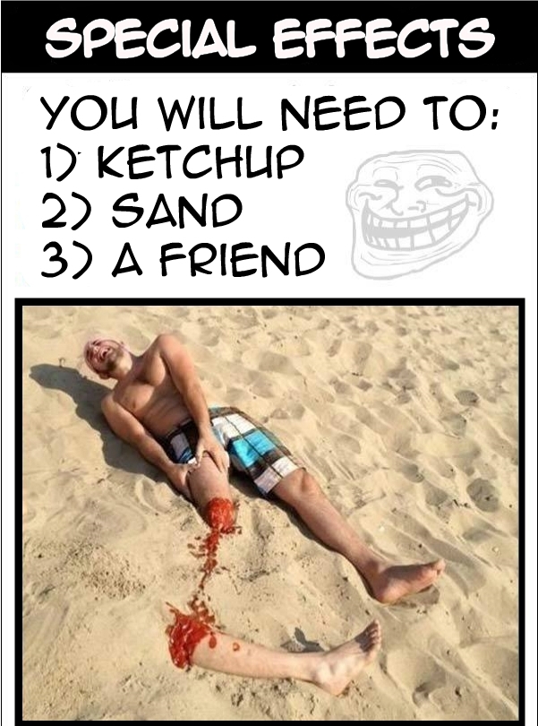 Epic Troll on beach - meme