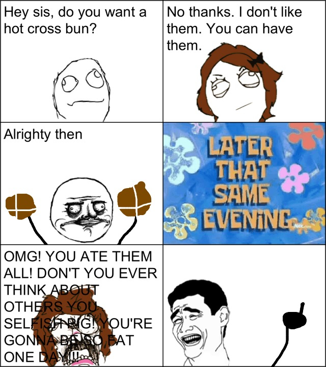 Hot cross buns - meme