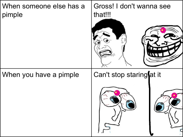 Pimples true story - meme