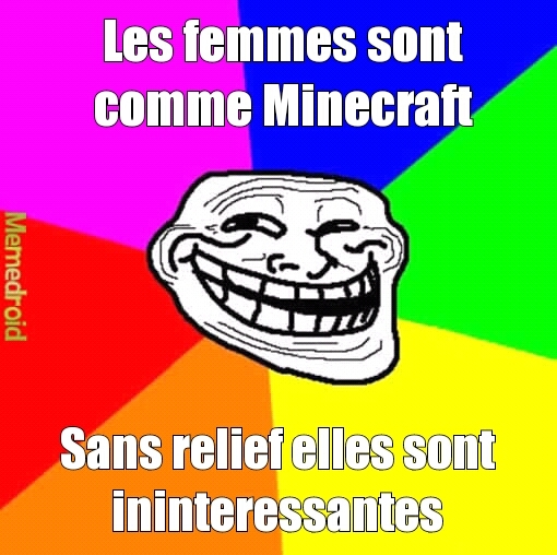 Minecraft = femmes - meme