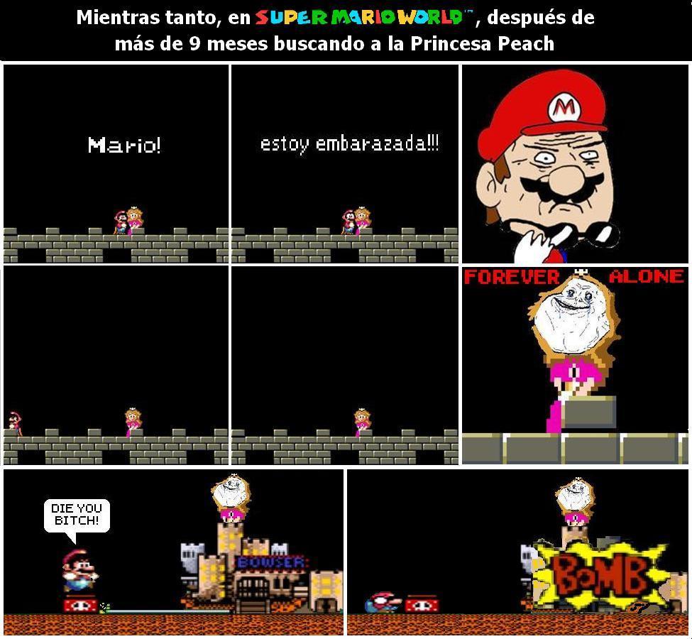con Mario no se juega... bueno si, pero no de esa manera... die you Peach! - meme
