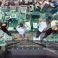 Transparent balcony on the 103rd floor of the sears tower in Chicago 