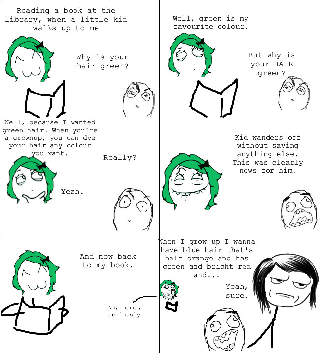 green hair - meme