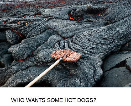 Barbecue on lava! - meme