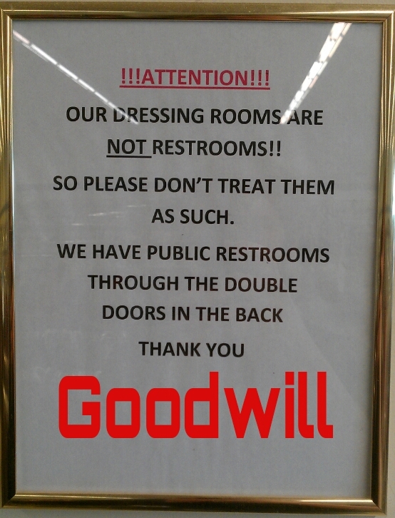 Defecation in the Goodwill - meme